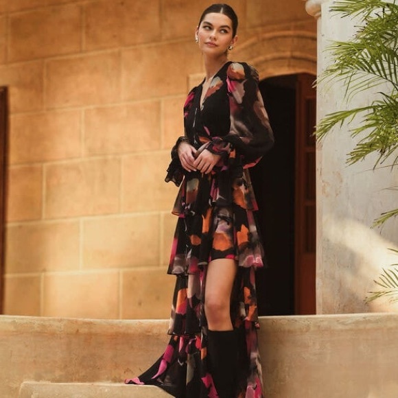 NWT Anthropologie Hutch Long Sleeve V Neck Wrap Maxi Dress - Picture 5 of 10